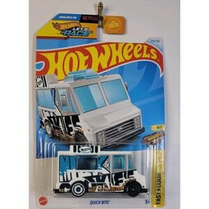 2024 Hot Wheels Quick Bite White Truck 214/250 Fast Foodie Series 4/5 1:64